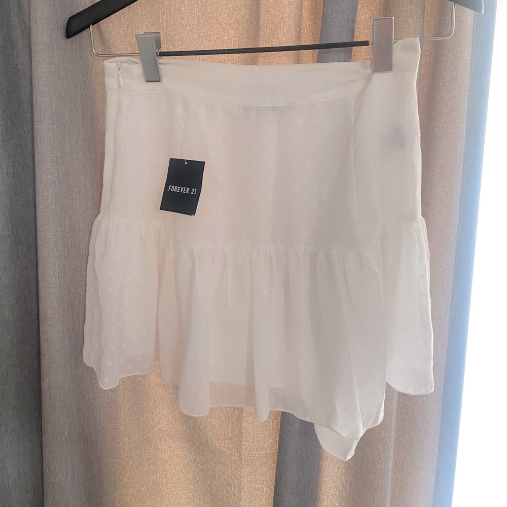 Forever 21 White Polka Dot Mini Skirt